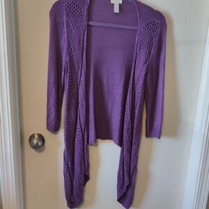 Chico Collective Lavender Open-Knit Cardigan